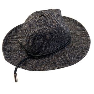 New San Diego Hat Company Black Fedora Braided Hat with Whips Around Brim